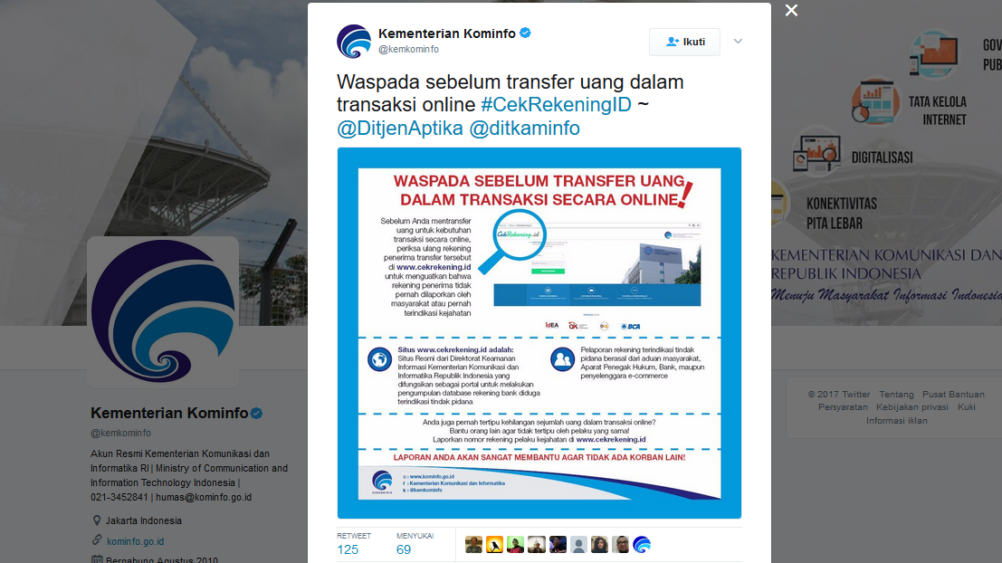 Tertipu Transfer Online, Laporkan di Portal Ini