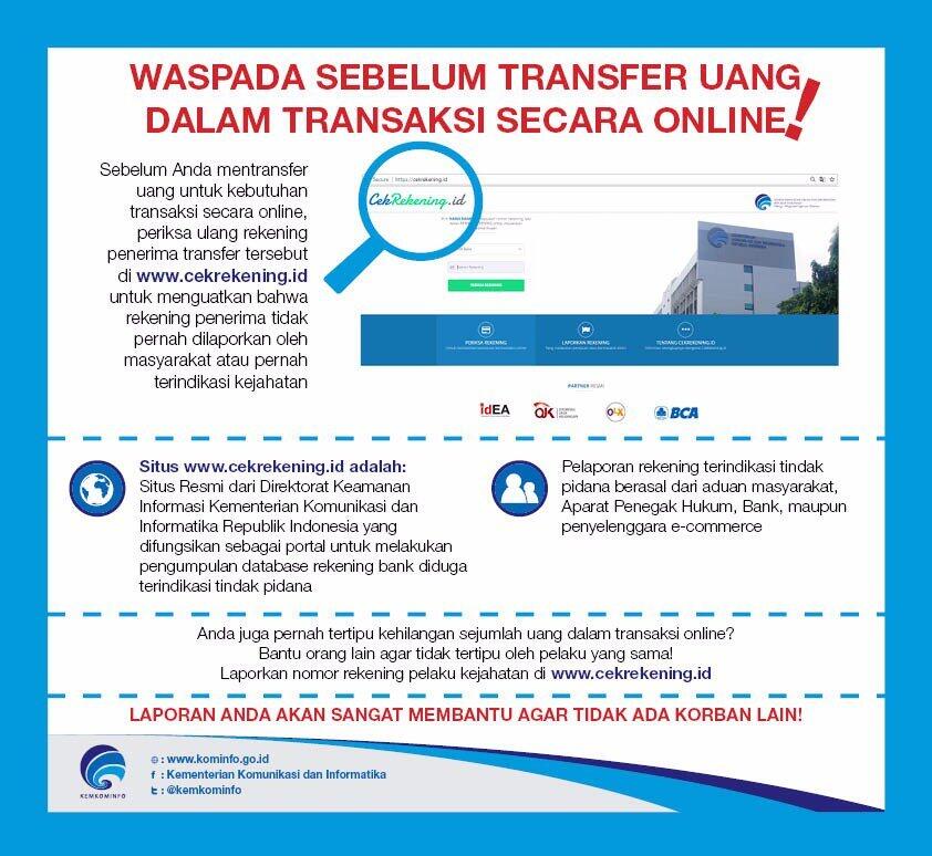 Tertipu Transfer Online, Laporkan di Portal Ini