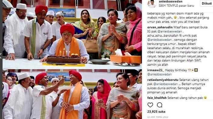 Anies Rayakan Ulang Tahun di Komunitas Sikh, Netizen: Tiru Ahok Ya Pak
