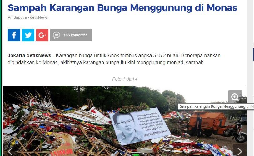  Karangan  Bunga  Dukungan Untuk Ahok Berdatangan di Rutan 