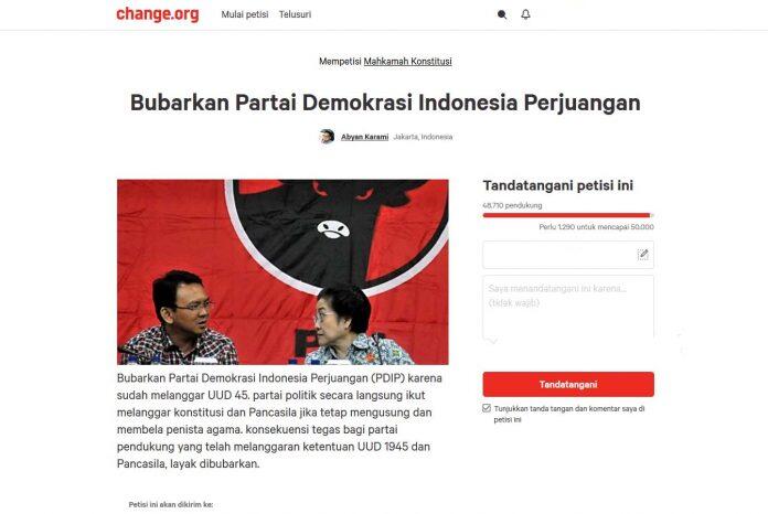 Pemerintah Bubarkan HTI, Rakyat Kembali Petisi Parpol Megawati