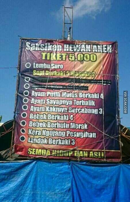 Pertunjukan Hewan Aneh