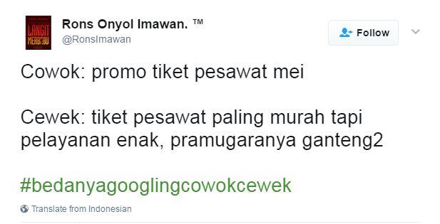 Ini lho 10 bedanya cara googlingan cewek dan cowok, kocak gan