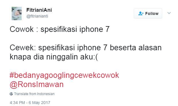 Ini lho 10 bedanya cara googlingan cewek dan cowok, kocak gan