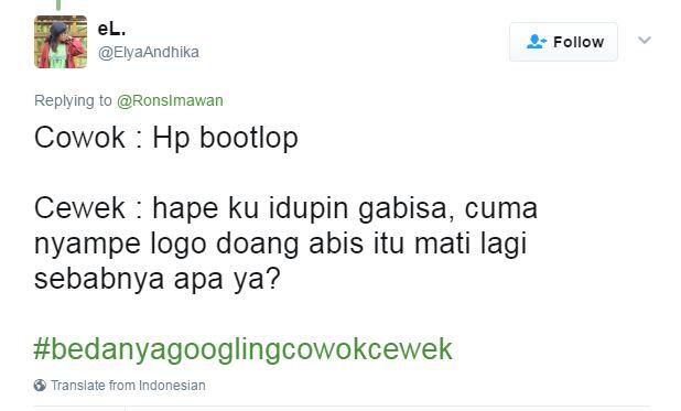 Ini lho 10 bedanya cara googlingan cewek dan cowok, kocak gan