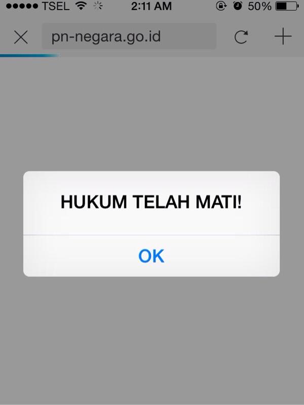 BREAKING NEWS!! Website resmi Pengadilan Negeri diretas Hacker