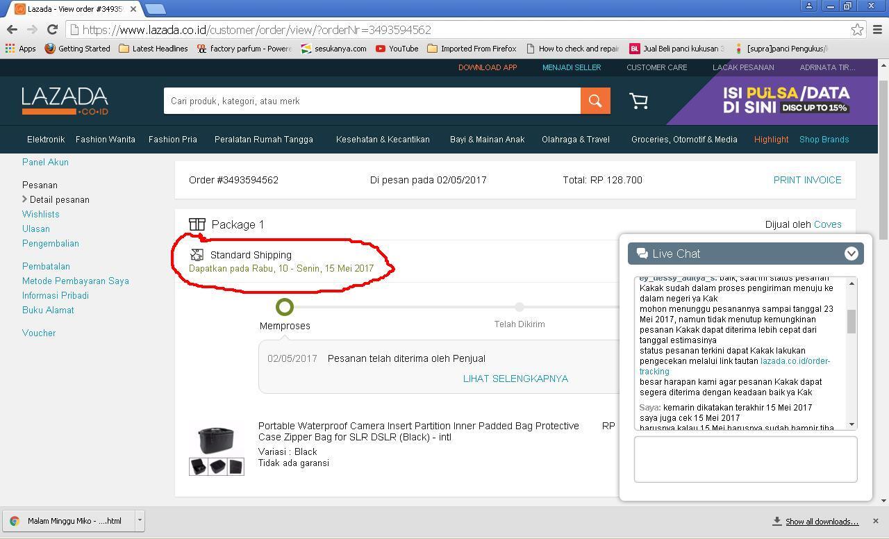 PERBINCANGAN DENGAN CUSTOMER SERVICE LAZADA