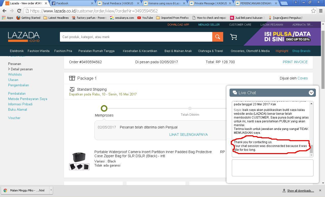 PERBINCANGAN DENGAN CUSTOMER SERVICE LAZADA