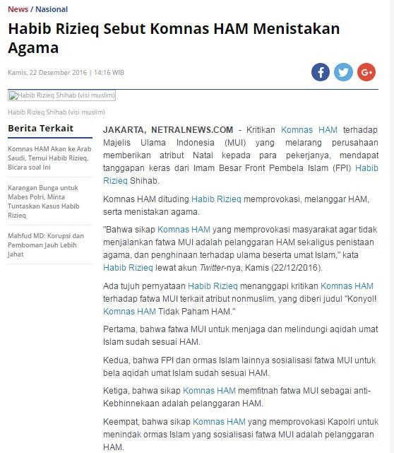 Merasa dikriminalisasi, Rizieq Shihab minta bantuan Komnas HAM