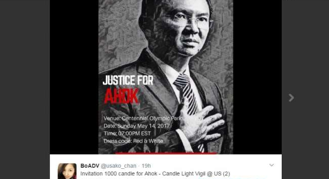 Aksi Dukungan Ahok Menyebar ke Amerika, Australia sampai Inggris