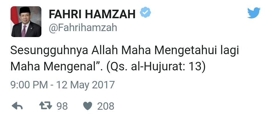 Postingan Mengejutkan Fahri Hamzah Sehari Sebelum Digeruduk Massa di Manado