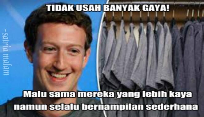 Meme Kesederhanaan Bos Facebook Sukses Nyindir Orang Sok Kaya