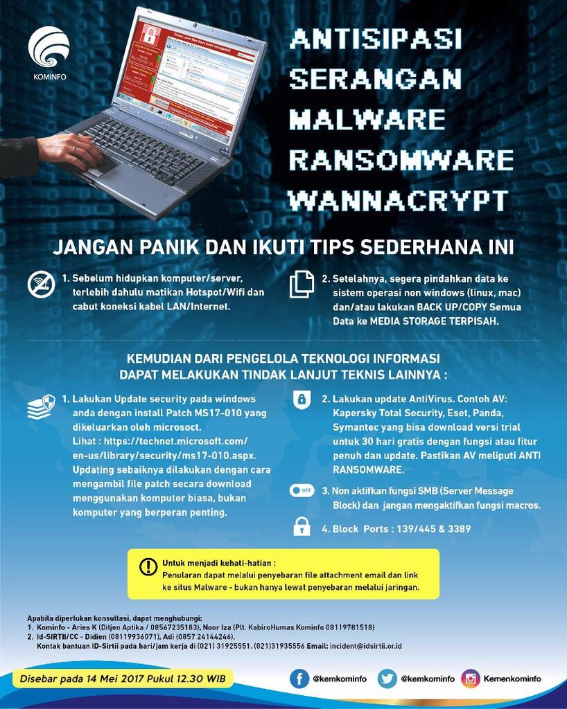 Begini Cara Menangkal Serangan "Ransomware" WannaCry
