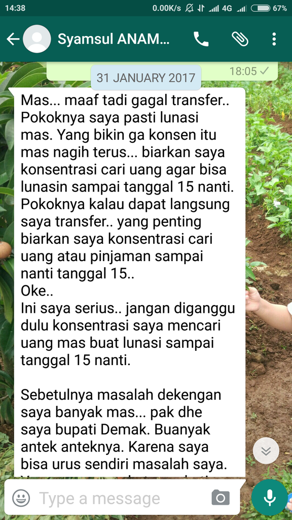 Penipuan oleh Sdr. SYAMSULANAM
