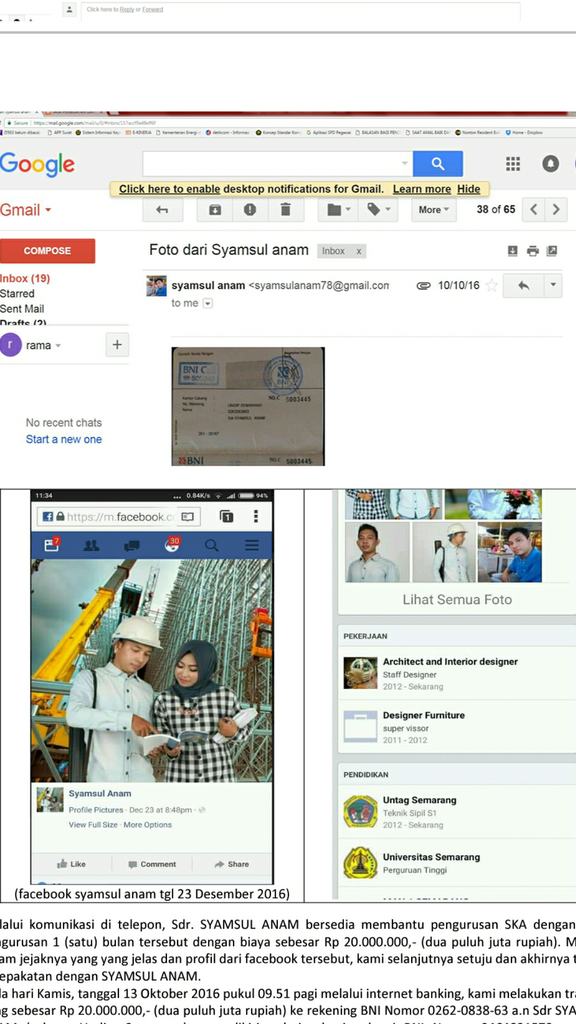 Penipuan oleh Sdr. SYAMSULANAM