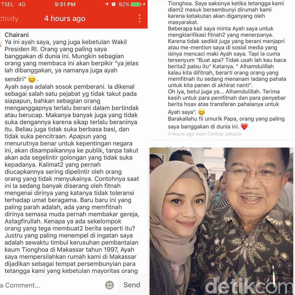 Saat Puteri JK Curhat Soal Isu Hoax yang Serang Ayahnya