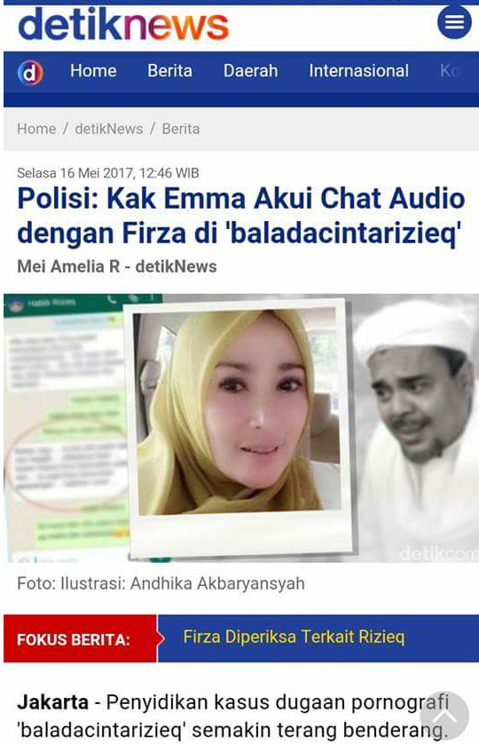 Ahli: Sosok Pada Foto &quot;Chat&quot; WhatsApp Adalah Firza Husein