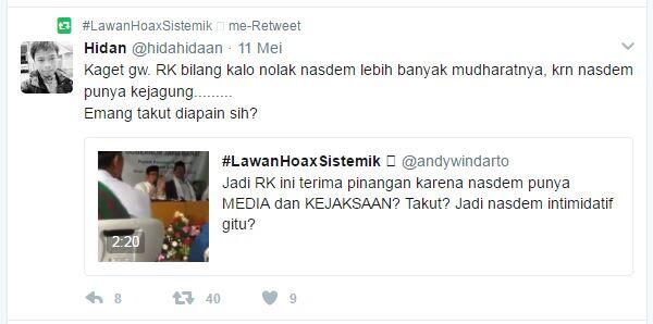 RK: Nasdem Punya Kejaksaan, yang Bener Bisa Salah, yang Salah Jadi Bener