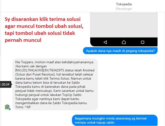 Laporan penipuan di tokopedia tidak dihiraukan, Tokopedia melindungi Penjual Penipu