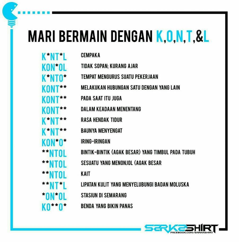 Mari Bermain Dengan K, O, N, T,&amp; L