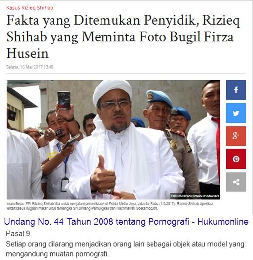 Penyidik Temukan #TRANSMISI Konten Dari HP Firza Husein ke Rizieq Shihab