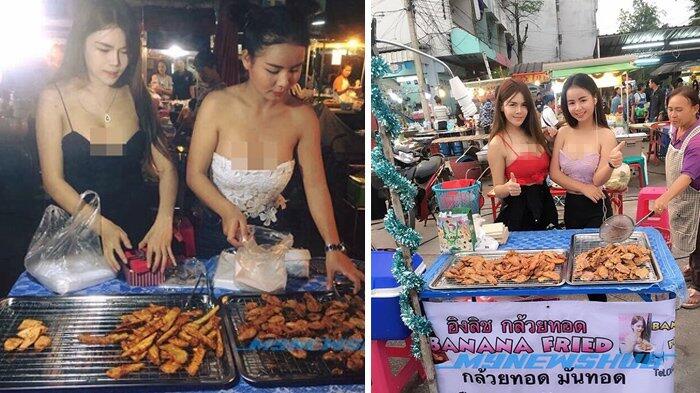 Dua Wanita Penjual Pisang Goreng Ini Bikin Gagal Fokus Gan!!