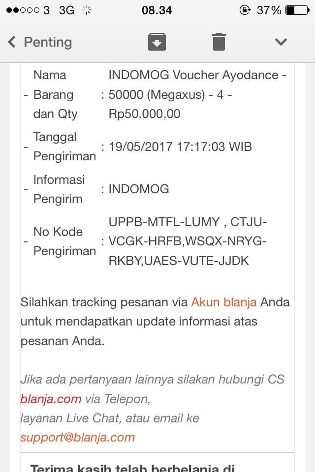 Entah saya kena tipu atau pelayananya blanja.com dan indomog