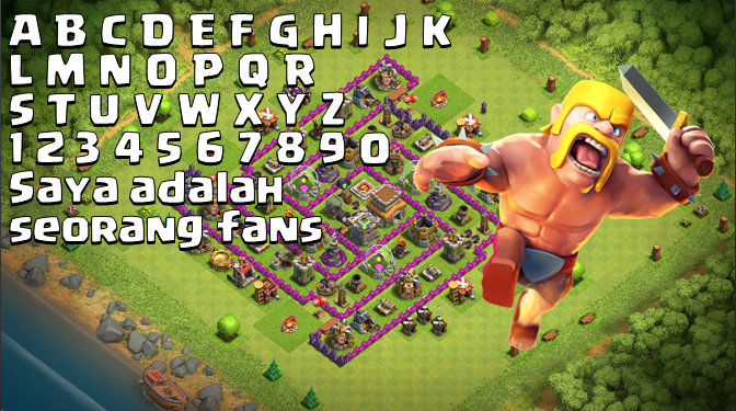 Cara edit font coc bayangan ke bawah dan Outline dengan excel