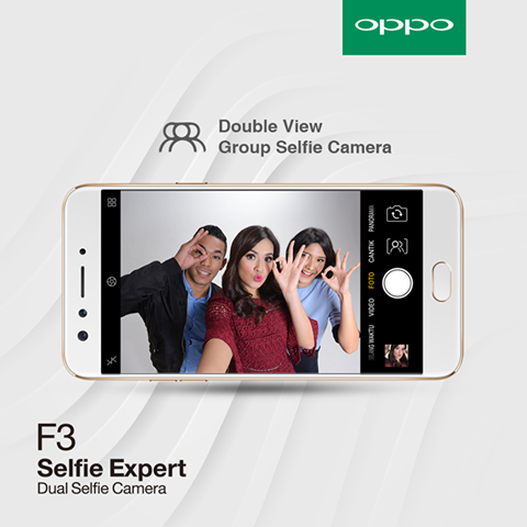 OPPO F3 – Double View Group Selfie Camera