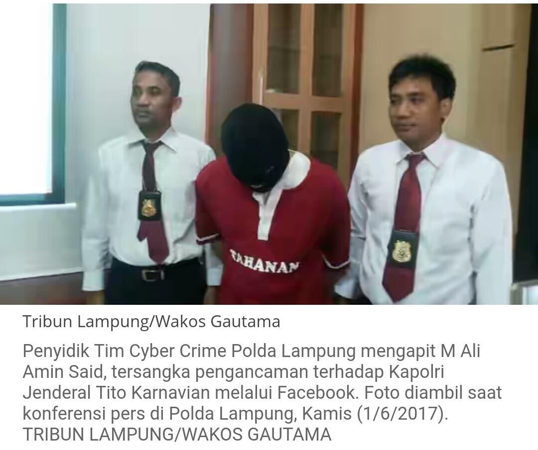 Pria Lampung Ancam Jadikan Kapolri Pempek Sempat Berkelit