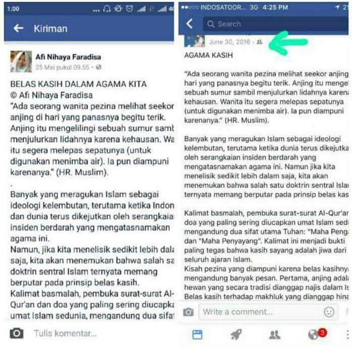 Heboh, Afi Nihaya Faradisa Diduga Menjiplak Tulisan Orang Lain