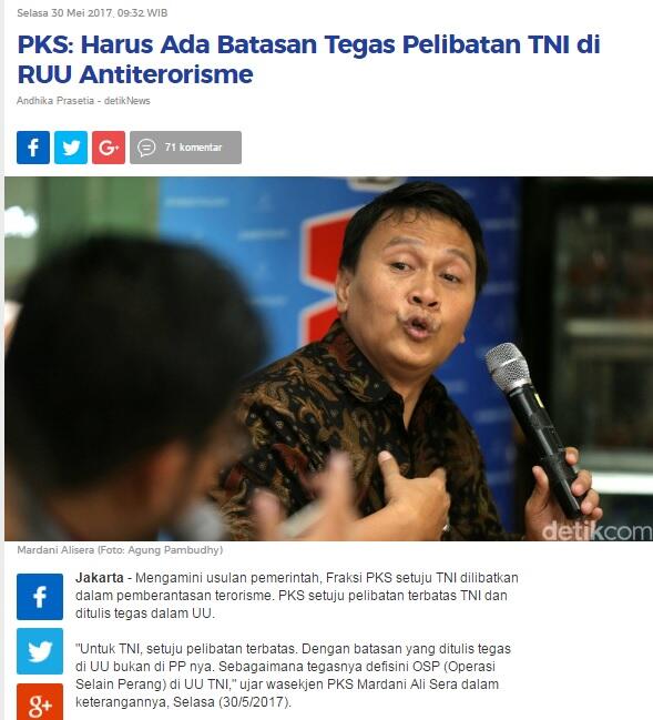 Soal Kewenangan TNI dalam RUU Terorisme, Panglima: Ini Darurat