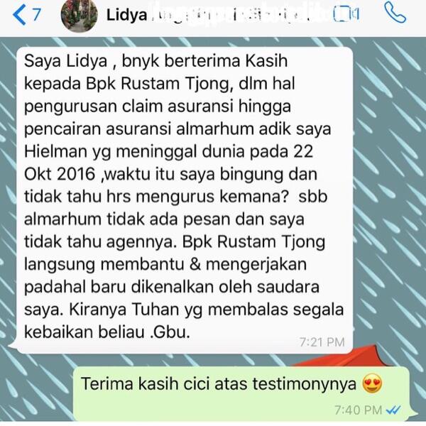 testimoni seorang agen asuransi Pru******