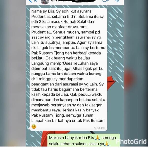 testimoni seorang agen asuransi Pru******