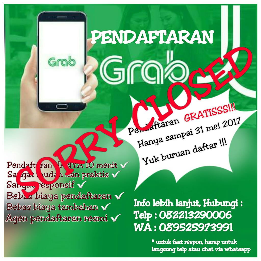 Lowongan Mitra Pengemudi Grab Jabodetabek
