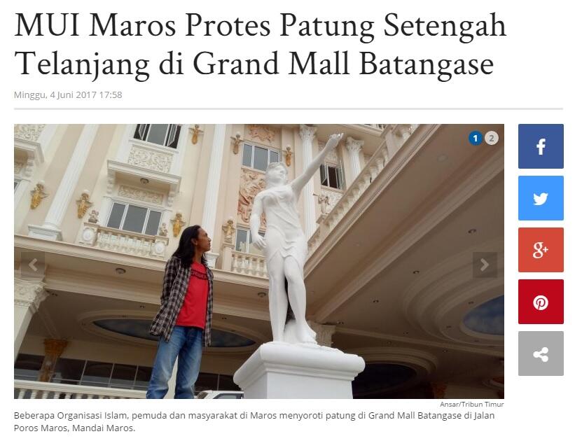 Sempat Dapat Kecaman, Pengelola Pilih Bongkar Patung Grand Mall Batangase