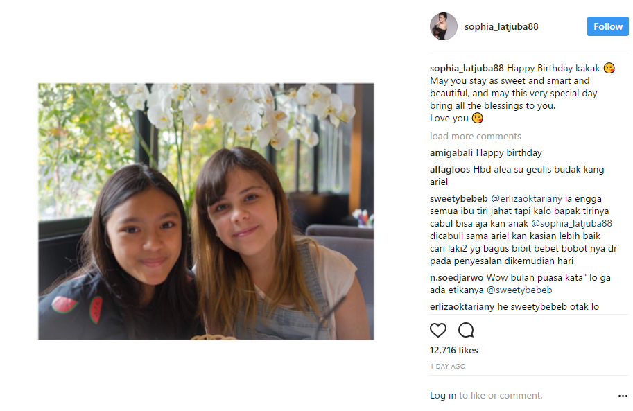Manis, Begini Ucapan Ultah Sophia Latjuba untuk Putri 