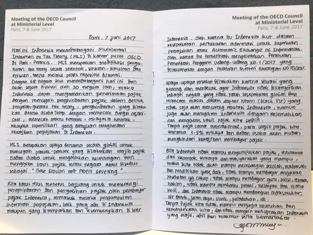 Surat Sri Mulyani dari Paris