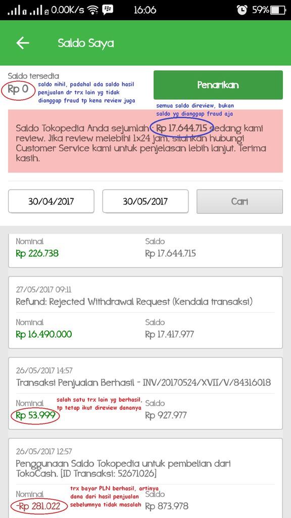 HELP: TOKOPEDIA memotong dana saya secara sepihak