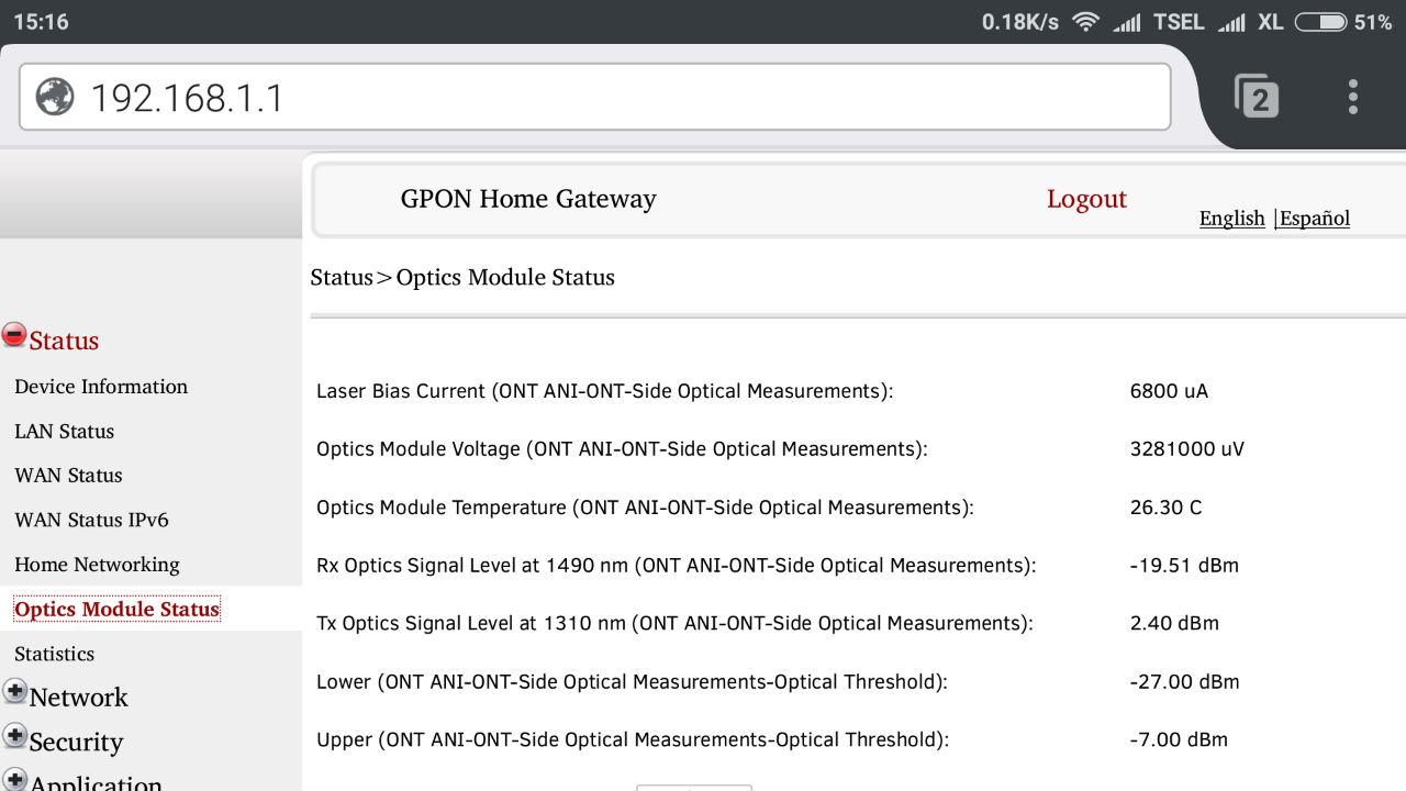 Status module