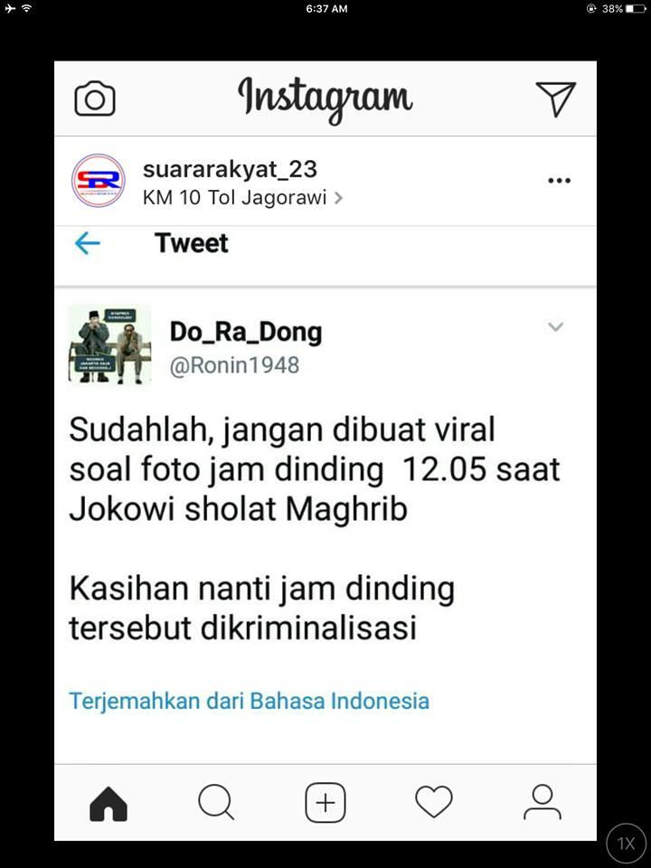 Sedang Viral , Poto jokowi shalat magribb di instagram ini tuai pro dan kontra