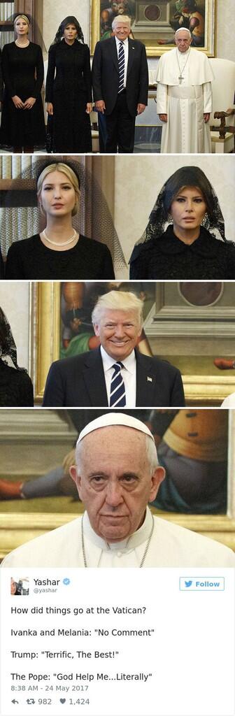 Ada Yang Aneh Dari Photo Pertemuan Donald Trump dan Paus Fransiskus