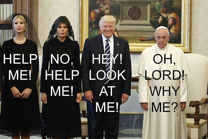 Ada Yang Aneh Dari Photo Pertemuan Donald Trump dan Paus Fransiskus