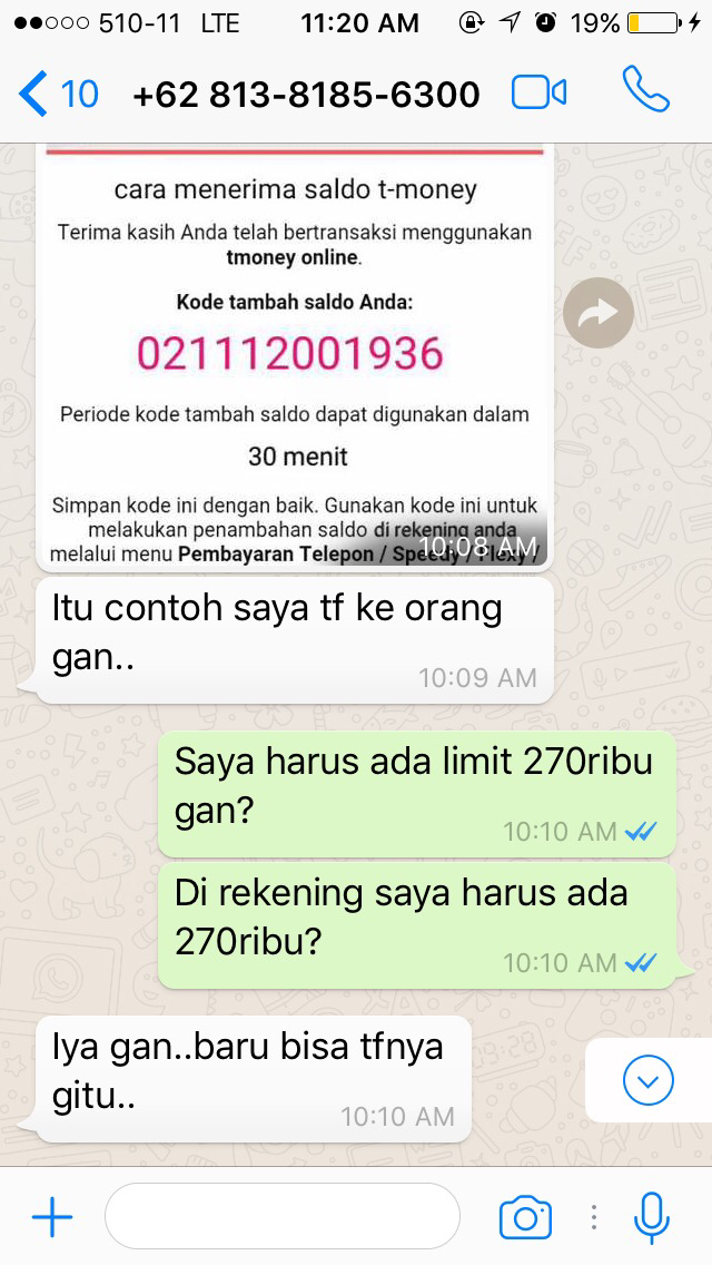 HATI HATI PENIPUAN BERKEDOK T-MONEY