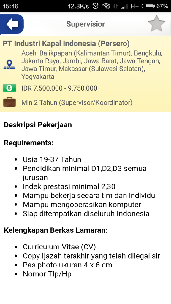 Penipuan recruitment PT industri Kapal Indonesia (Persero)