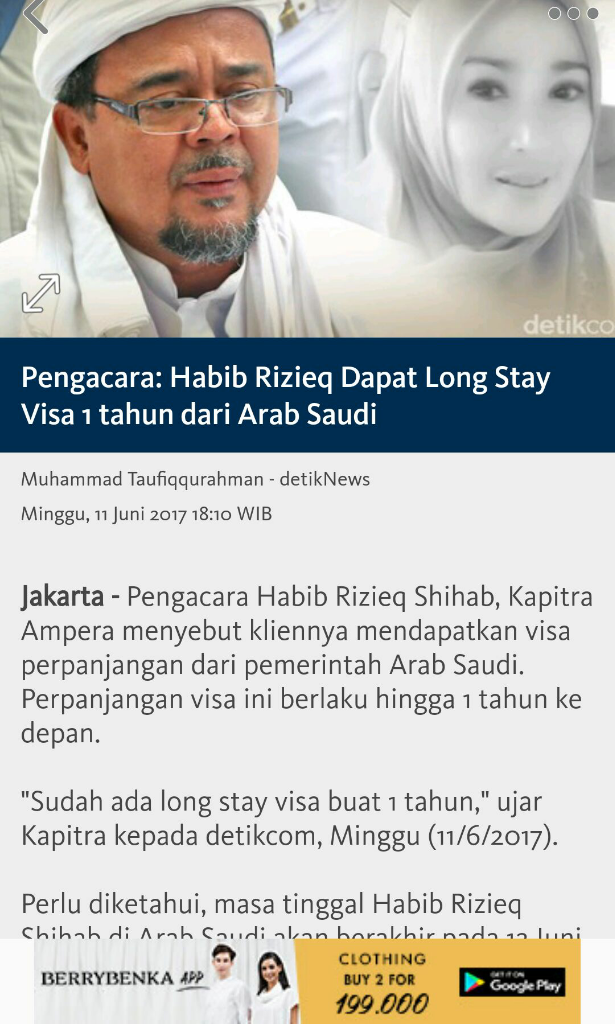 Setibanya di Indonesia, Habib Rizieq Minta Waktu Dua Hari