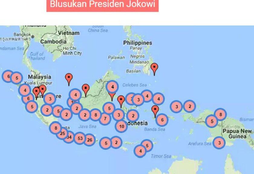 Presiden Jokowi Sudah Blusukan Kemana Saja? Ini Peta Digitalnya