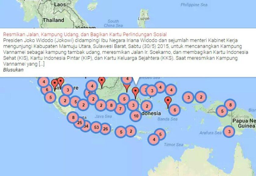 Presiden Jokowi Sudah Blusukan Kemana Saja? Ini Peta Digitalnya