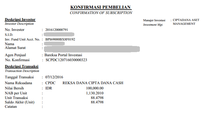 Apa Sih Bukti Transaksi Reksa Dana Online?