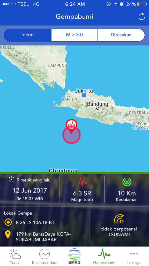 gempa bumi hari ini 06.17 wib